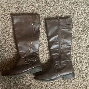 knee high boots- brown leather